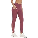 AFITNE Women’s High Waist Mesh Yoga Leggings with Side Pockets, Tummy Control Workout Squat-Proof Yoga Pants