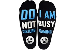 Do Not Disturb I'm Gaming,Soft Unisex Sock Novelty Funny Saying Crew Socks, The Perfect Funny Christmas Gifts for Men Women