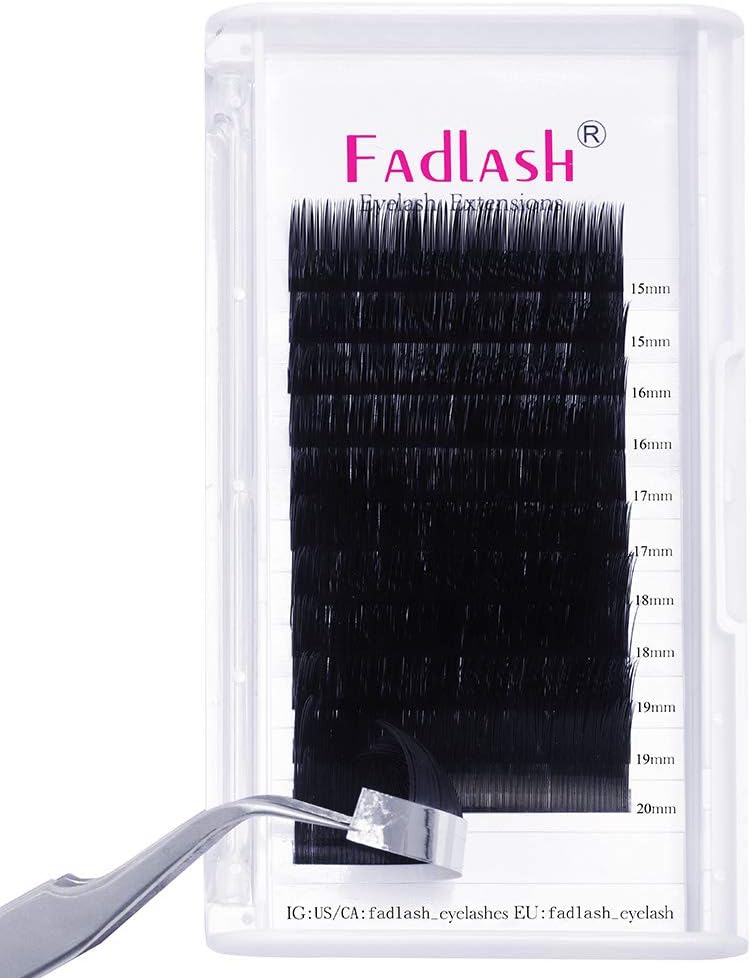 Eyelash Extensions 0.07mm C Curl Mix 15-20mm FADLASH Classic Lash Extensions 1:1 Individual Classic Eyelashes Black Matte Single Lashes Extension Professional - Image 4