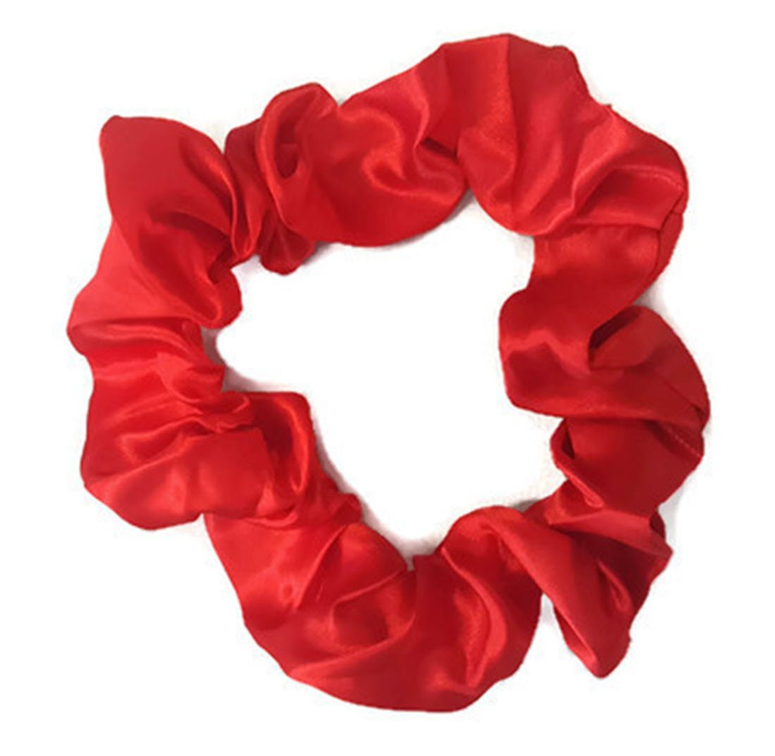Extra Large Satin Hair Scrunchies (2 Pack) (Red)