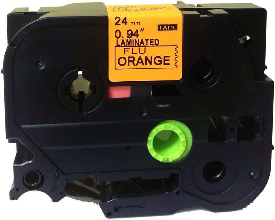 Fluorescent Orange Label Tape 24mm Compatible for Brother Tz-B51 Tze-B51 P-Touch
