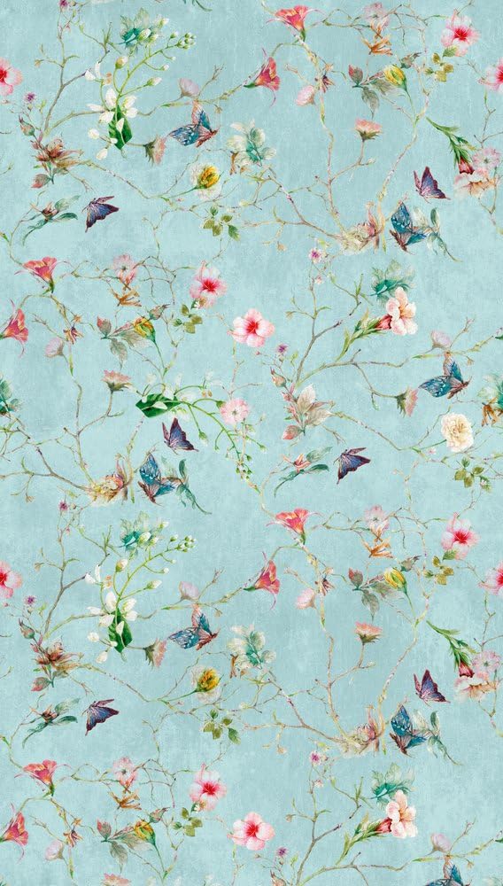 Livingwalls Cottage The Wall Non-Woven Wallpaper 1.59 m x 2.80 m Turquoise Green Pink Made in Germany 382681 382681
