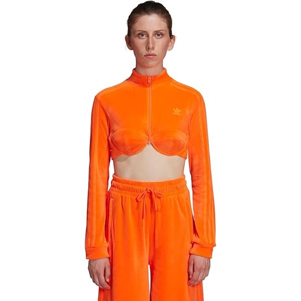 Adidas Originals x Jeremy Scott Women's Crop Track Top, SOLAR PINK