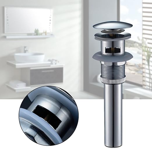 title=Auralum® Piletta Scarico Lavabo Tappo Pop-up in Ottone Per Lavabo e Vasca Con