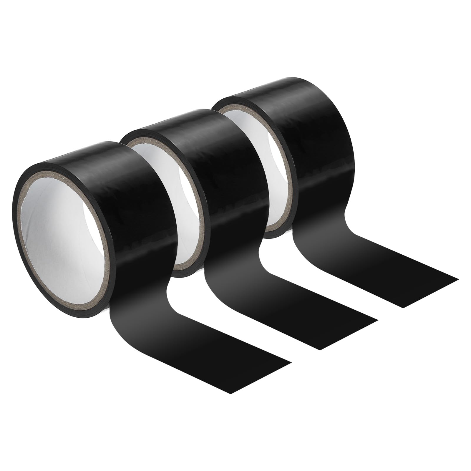 PATIKIL Non Stick Static Tapes 2 in x 50 Ft, 3 Roll Duct Tape for Organizing Cable Black