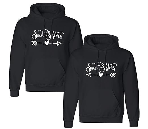 Best Friends Pullover für Zwei Mädchen Sister Beste Freunde Hoodie Set für 2 Damen Kapuzenpullover Langarm Sweatshirt Pulli F