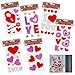 Valentines Window Gel Clings 6 Pack Valentine Heart Gel Stickers Party Decorations Accessories, I Love You, Red Pink Hearts, Key to My Heart, For Kids, School, Classroom, Home Decor By Gift Boutique