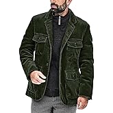 chouyatou Men's Vintage Corduroy Notched Lapel Button Down Business Blazer Jacket Sport Coat