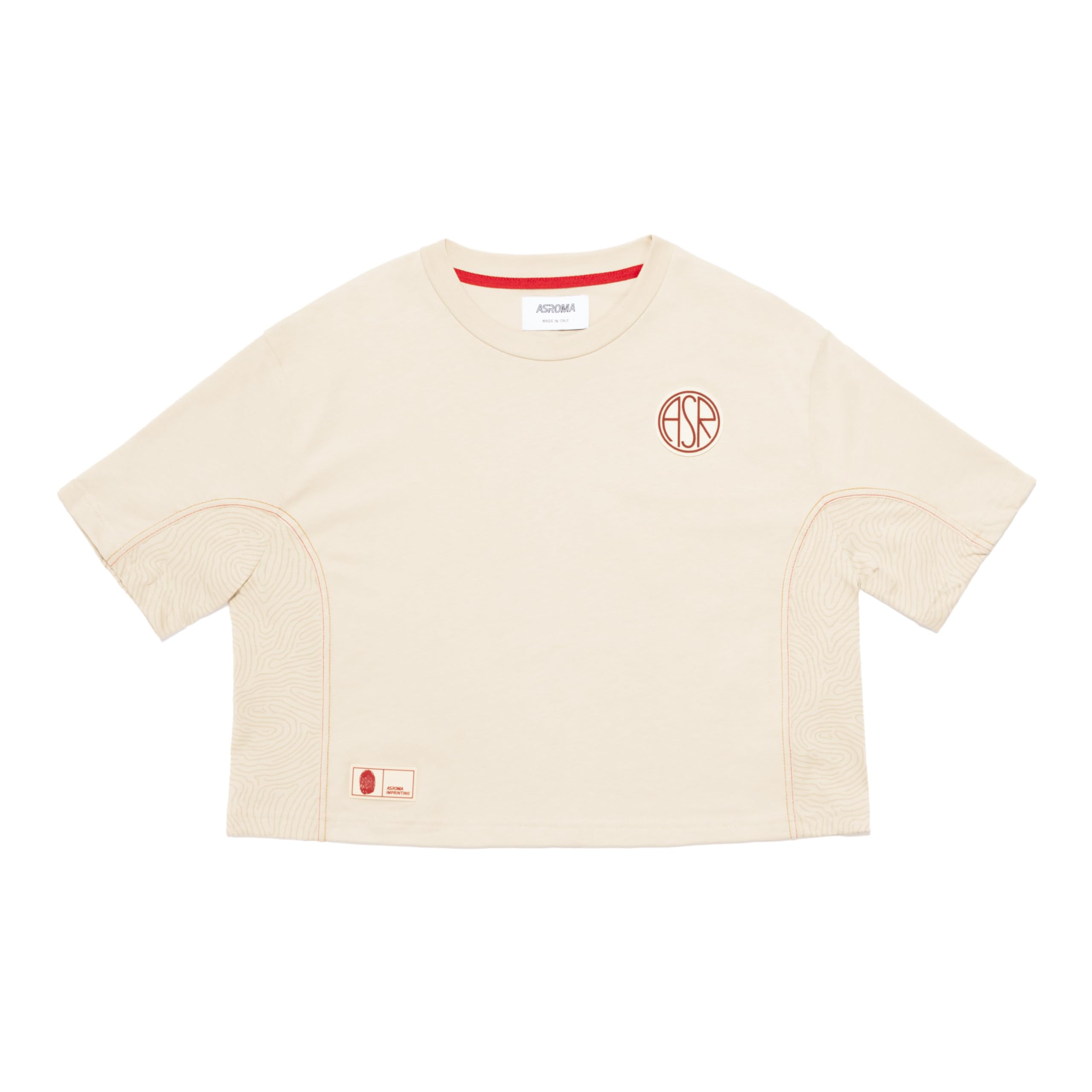 AS Roma Women's T-Shirt White Woman, Cream, L Corto