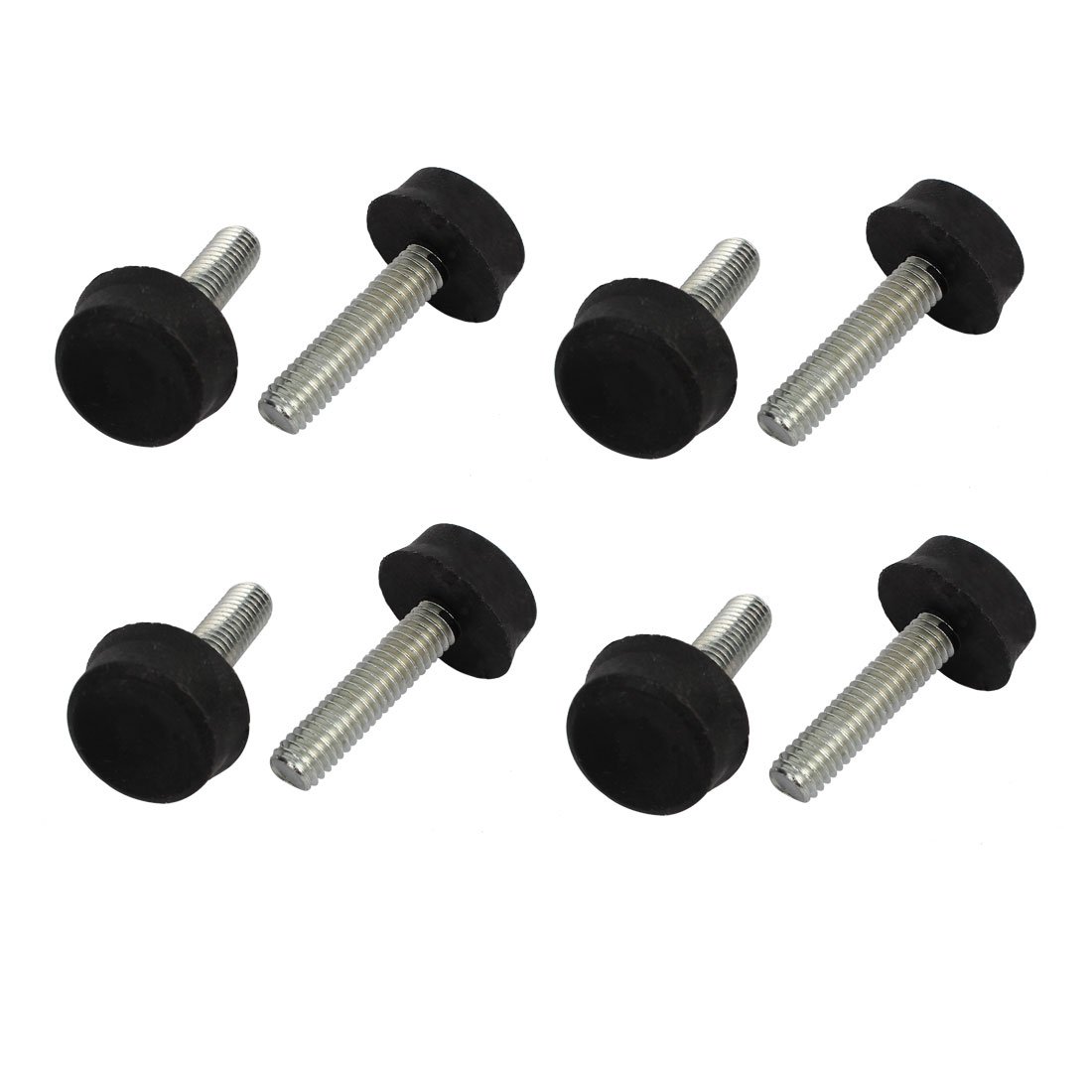 Sourcingmap M6x25mm Thread 32mm Height Screw On Furniture Glide Adjustable Leveling Foot 8pcs