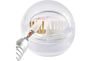 LXIANGN Nail Drill Bits Cleaning Brush Case Cleaner Tool with Clear Cover,Nylon Wire & Steel Wire for Cleaning Carbide/Ceramic Nail Drill Bits,Anti-splash Design, Removable, Washable