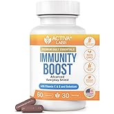 Activa+ Labs Immunity Boost Immune Support Supplement with Vitamin C, Vitamin E, Selenium & Herbal Antioxidant Complex | Gut & Energy Balance | Non-GMO, Sugar-Free, Vegan | 60 Capsules 30 Days Supply