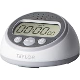 Taylor Digital Timer Counts Up and Down for School, Learning, Projects, and Kitchen Tasks, Super Loud Digital Timer, Gray