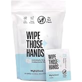 Wipe Those Hands On-The-Go Hand Sanitizing Wipes, 1 Pack of 30, Unscented | Individually Wrapped Travel Wipes, Alcohol-Free, 
