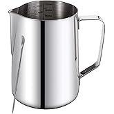 Nicunom Milk Frothing Pitcher 50oz, 304 Stainless Steel Milk Frother Cup 1500ml Steaming Pitchers with Art Pen, Espresso Cappuccino Latte Art Barista Coffee Accessories