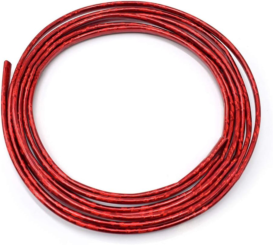 Ceyes Car Interior Trim Strips U Shape Flexible Car Decoration Red Trim Strips Car Interior Moulding Trim Chrome Line Car Interior Seal Protector for Air Vent Grille Switch Rim Trim Outlet Blade - 8M