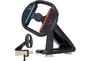 Controller Steering Wheel for Nintendo Switch 2 (2025) Gaming Racing Wheel Stand, Table Attachment with 4 Table Suction Cup &