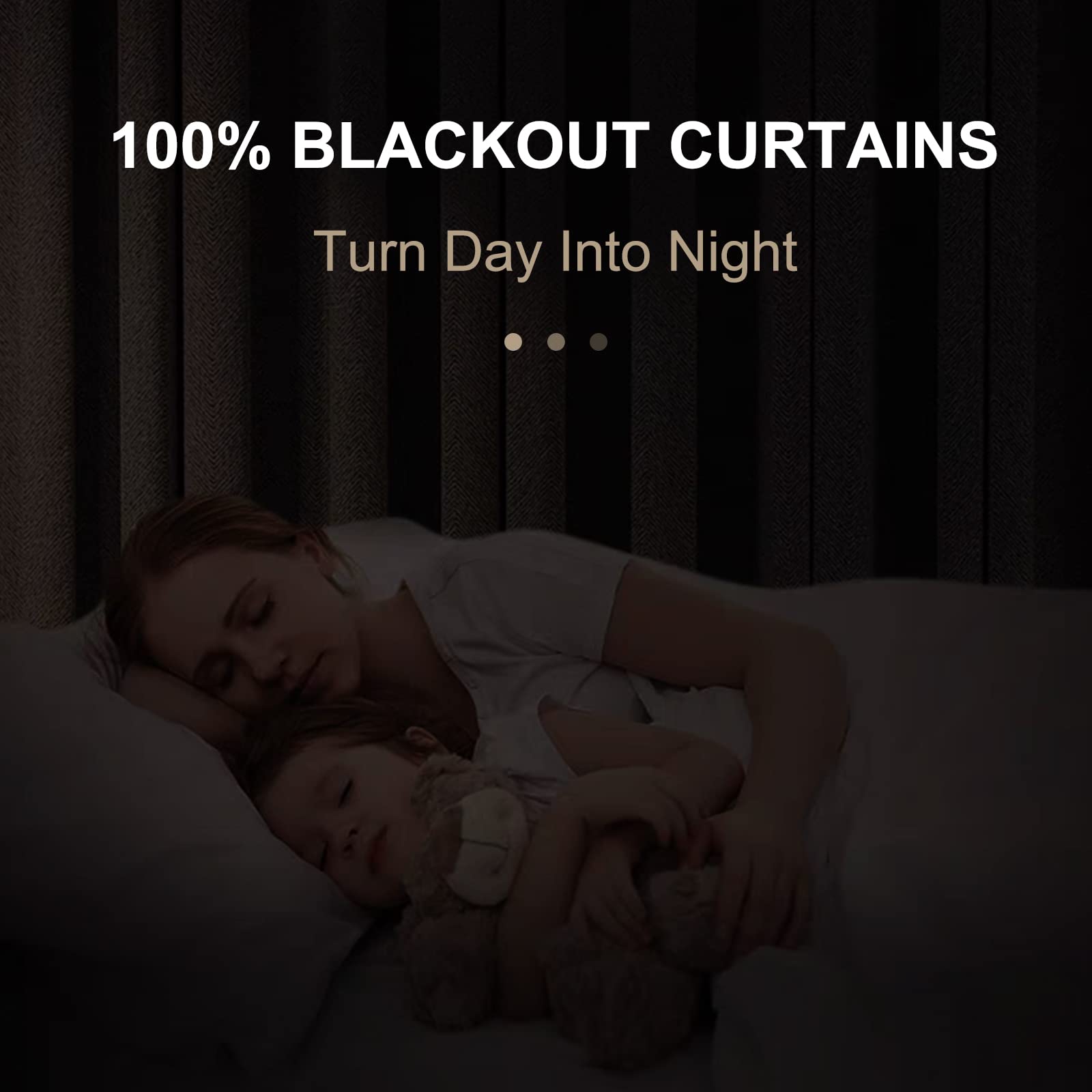 100% Blackout Shield Linen Blackout Curtains for Bedroom 96 Inches Long, Back Tab/Rod Pocket Living Room Drapes, Thermal Insulated Blackout Curtains 2 Panels Set, 50