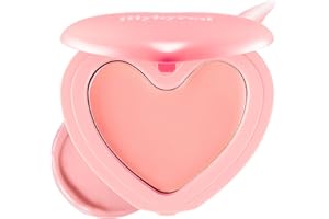lilybyred Luv Beam Cheek Balm | Heart-Shaped Korean Cream Blush, Semi-Matte Finish, Long-Lasting, Blendable & Buildable, Soft Creamy Texture, Lightweight, Natural Flush, 0.12 oz. (06 Fliuffy Peach)