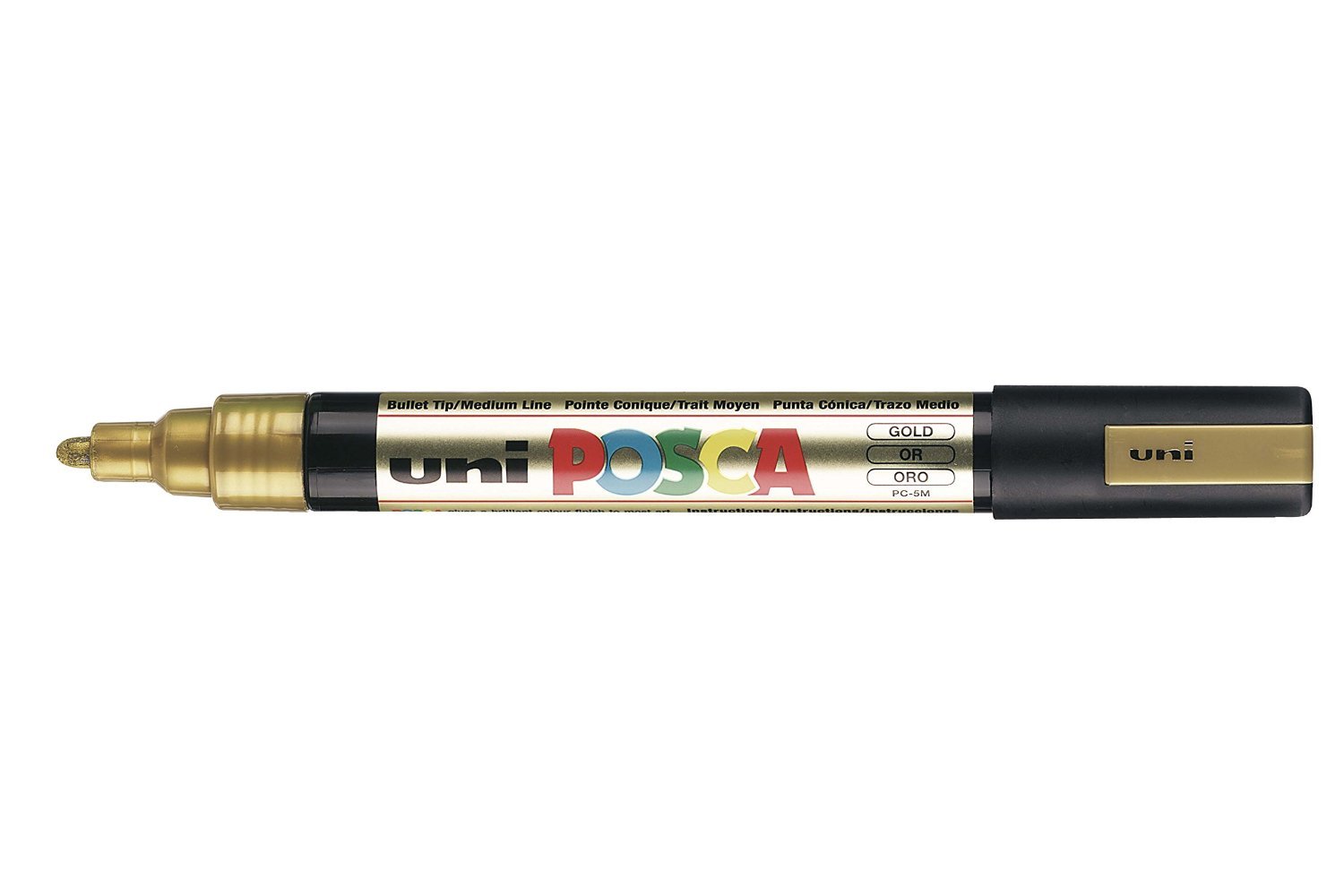 uni-ball Posca PC-5M Medium Bullet Tip Marker - Gold, Pack of 12