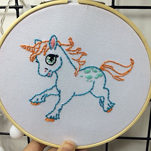 Cross stitch kits for unicorn - Eafior DIY Handmade Needlework Embroidery Kits unicorn pattern printed design Home Decoration Wall Decor