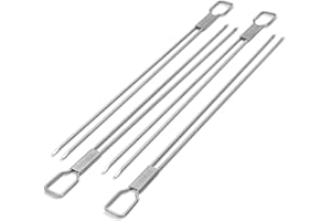 Broil King 64049 Stainless Steel Dual Prong 12-Inch Grilling Skewers, 4-Pack