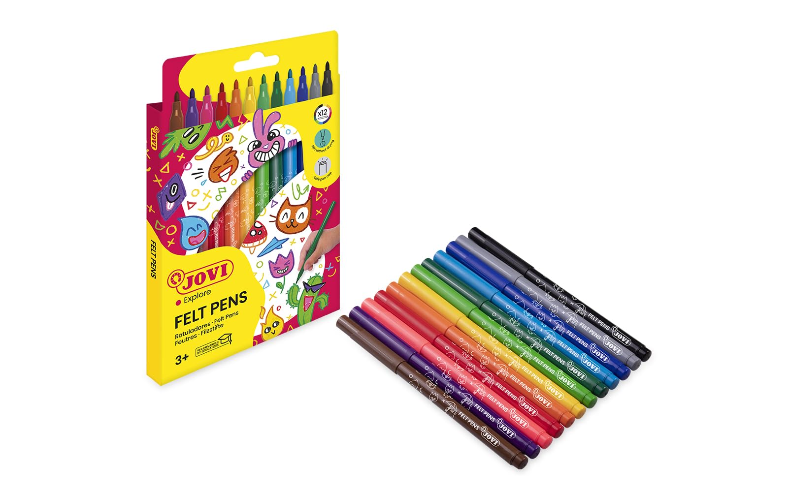 Jovi 270100 Pack of 12 Coloured Felt-Tip Pens