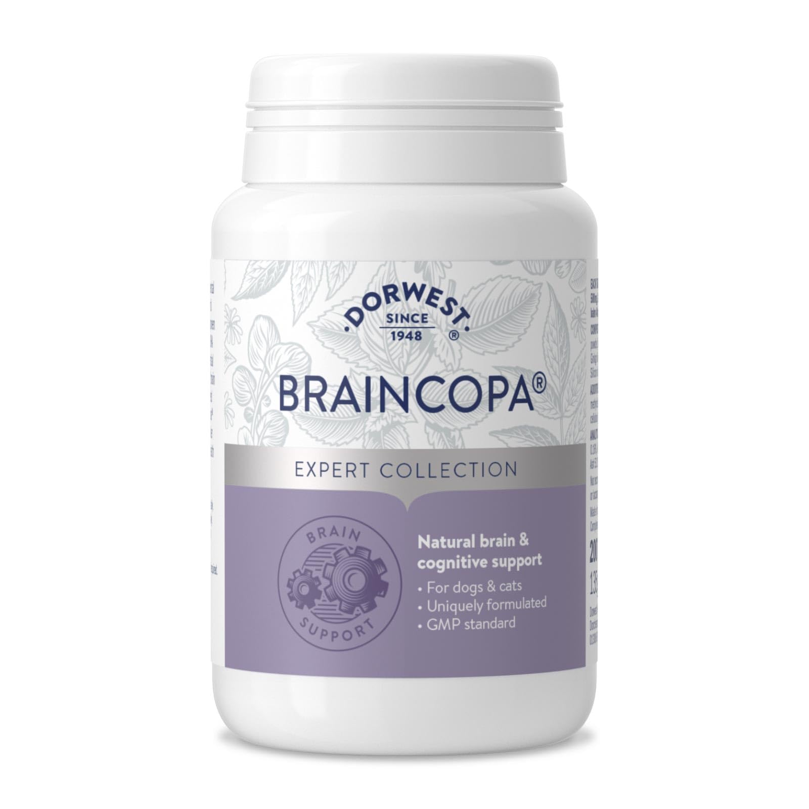 Dorwest Herbs BrainCopa Tablets for Dogs and Cats 200 Tablets - Helps naturally maintain brain health and mental agility, for older pets