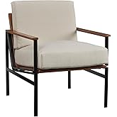 Signature Design by Ashley Tilden Mid-Century Modern Accent Chair, Ivory & Black