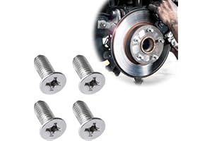 Gasedin 4 PCS Brake Disc Rotor Screws, Stainless Steel Cross Flat Head Brake Disc Rotor Bolts, OEM 93600-06014-0H Replacement Screws for Accord Civic CL CRX, Car Accessories