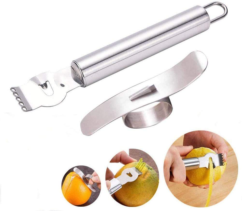 YFOX Silver Citrus Peeler - Stainless Steel Blade, Ergonomic Handle