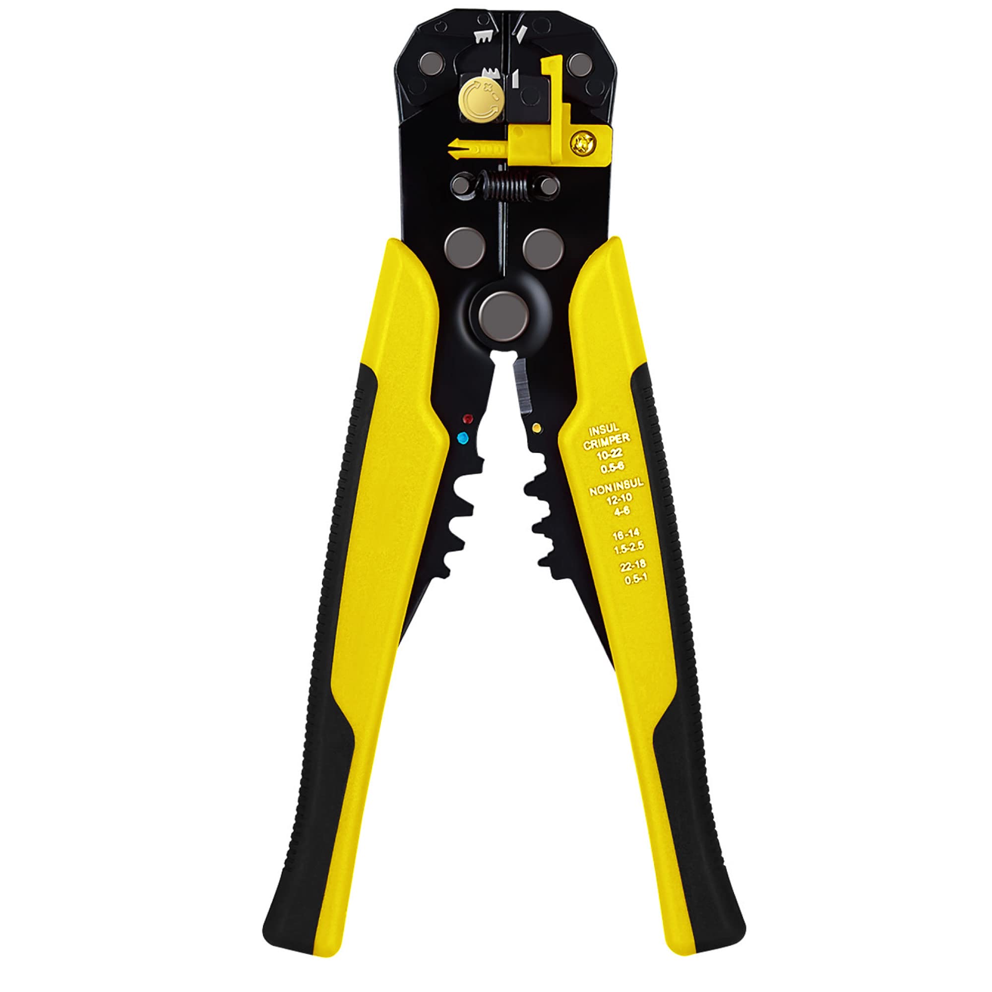 Crimping Tool – Electrical Wire Crimping Tool - Adjusting PVC Handle Crimping Tool Set for 0.5-6mm AWG Wire and Copper Cable – Non-Insulated Crimp Tool for Electricians and Maintenance Workers