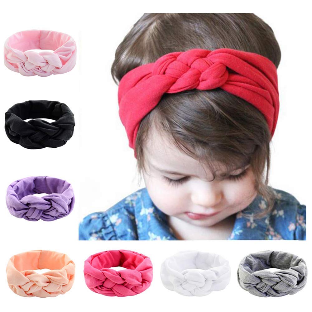 8 Pcs Bebes Filles Bandeaux Elastique Serre Tete Couleur Unie Accessoire De Cheveux Turban Pour Les Tout Petits Nouveau Ne Accessoires Bonnets Casquettes Et Bobs Lawawarenesssociety In