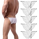 Summer Code Men's Sexy Briefs Elastic Ruched Back Bikini Underwear Pack