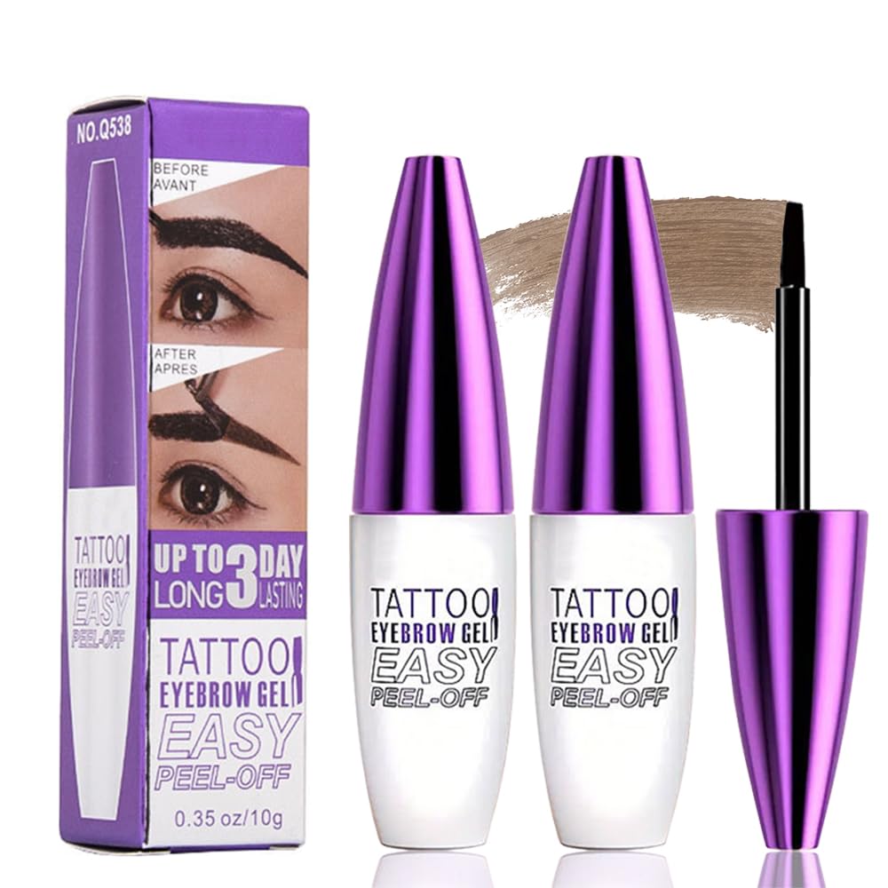 Photo 1 of ??2Pcs Light Brown Peel Off Brow Tint Gel - Waterproof & Sweatproof Tattoo Effect, Transfer-Resistant Multi-Day Wear, All Skin Types Mother’s Day Gift Set??