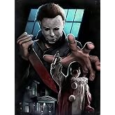 DIY 5D Diamond Art Painting by Number Kits for Adults Horror Movie Halloween 16x20 Painting Cross Stitch Full Drill Crystal Rhinestone Embroidery Pictures Arts Craft for Home Wall Decor