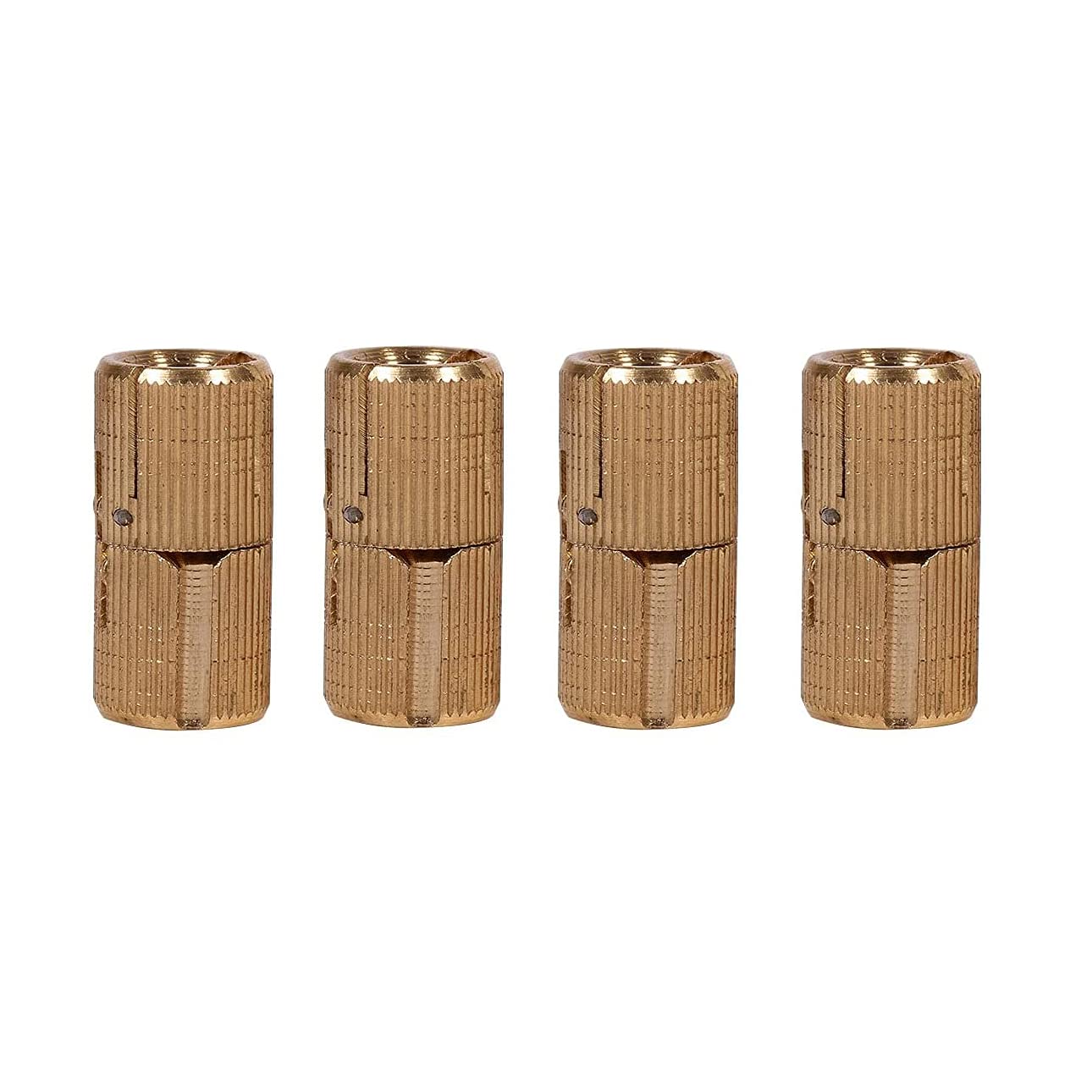 Hsthe Sea 4 Pcs Copper Hidden Concealed Hinge 180°Opening Angle, Brass Finish, Copper Color, Traditional Style, 14mm