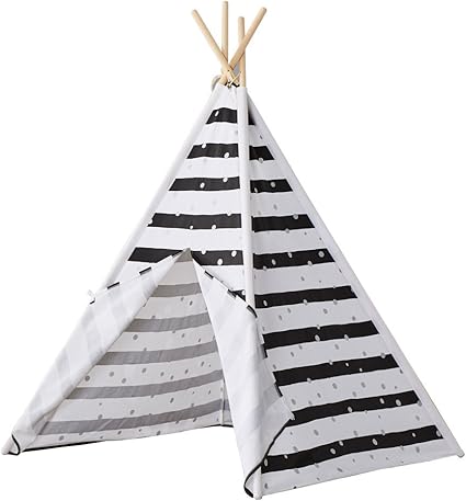 black and white teepee tent