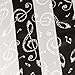 Music Note Scarf (One Size, Black and White style 2)