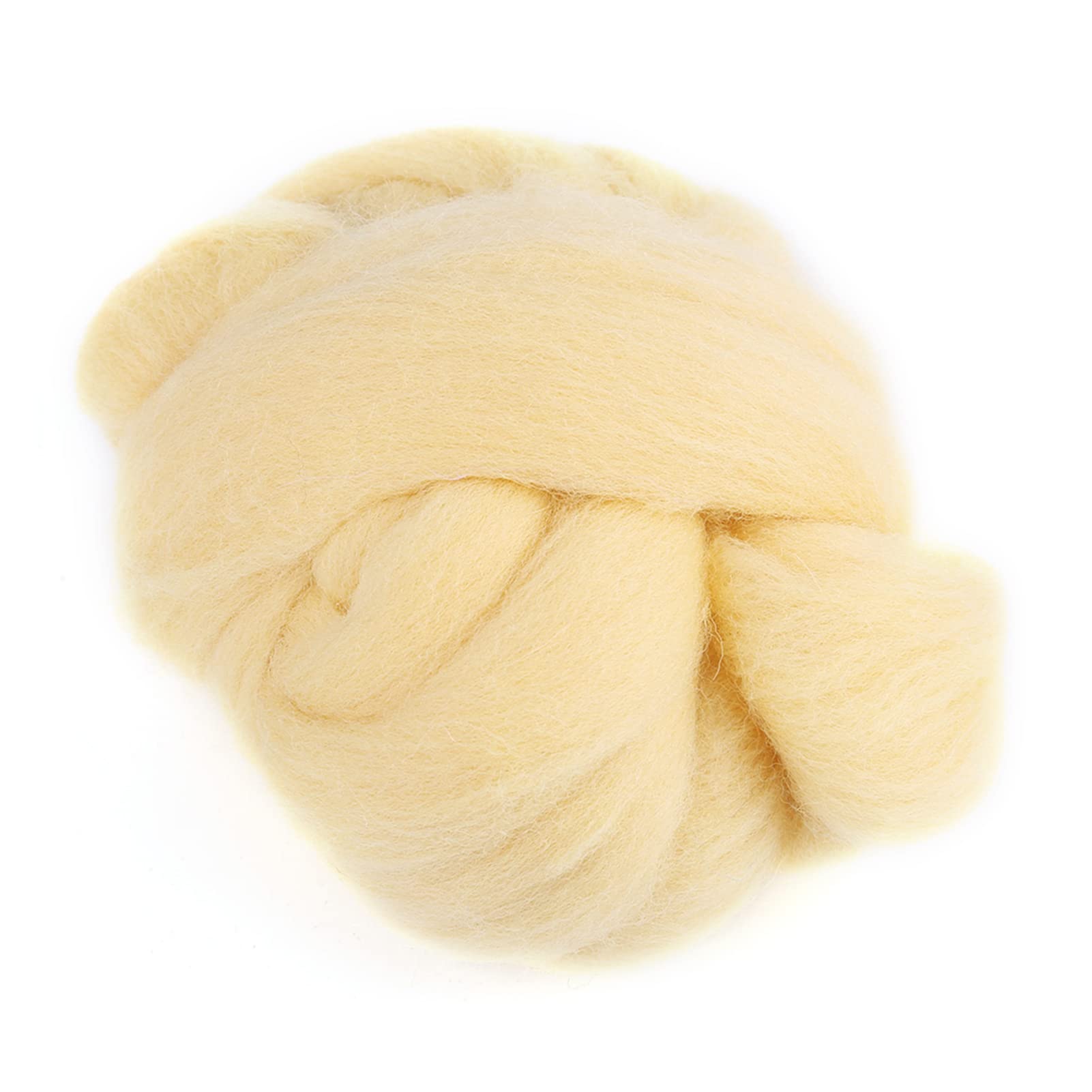 FTVOGUE Needle Felting Wool Roving Spinning Sewing Trimming Handiwork Wool for Needle Felting DIY Craft 55g(Cream)