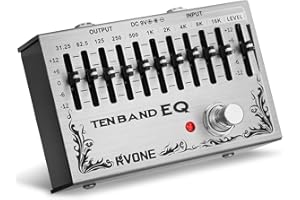 RVONE 10-Band Equalizer Pedal | Low-Noise EQ Pedal for Guitar, Bass & Pedalboards | True Bypass for Pure Signal Effects Chain | Live Stage, Studio Recording & Mixing (31.25Hz–16kHz ±12dB) | Portable