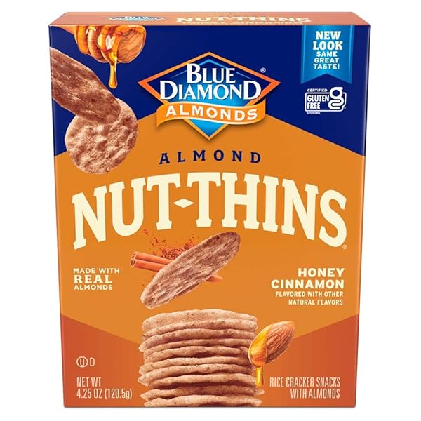 BLUE DIAMOND ALMOND NUT THINS CRACKER CRISPS, HONEY CINNAMON, 4.25 OUNCE