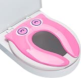 Maliton Potty Training Toilet Seat for Baby Girls Pink Owl Foldable Travel