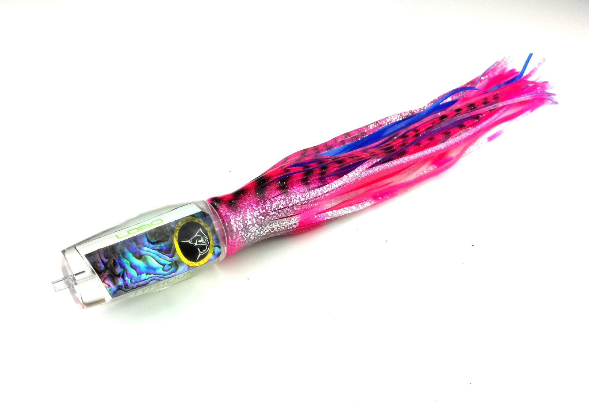 Lobo Lures #50 Typhoon XL Black Marlin Trolling Lure Pink Mackerel Blue Abalone-Made in The USA