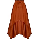 American Trends Women’s Renaissance Pirate Skirt Medieval Long Flowy Maxi Skirt for Ren Faire Halloween Outfit with Pockets