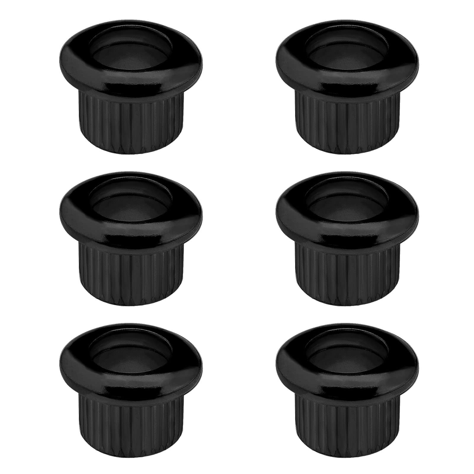 EMSea 6PCS Guitar String Ferrules Tuners Conversion Bushings Through Body Mounts String Caps for Electric Guitar Musical Instruments Accessories Black