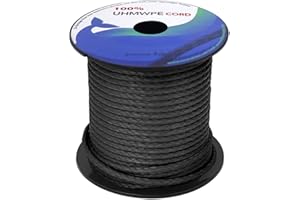 emma kites 100% UHMWPE Braided Cord 7/64~3/16"(Dia.) Heavy Duty Abrasion Resist. Low Stretch Utility Cord for Kites Surfing Whoopie Rigging Spearfishing Kayak Survival Repair, 1600~5500Lbs Spool