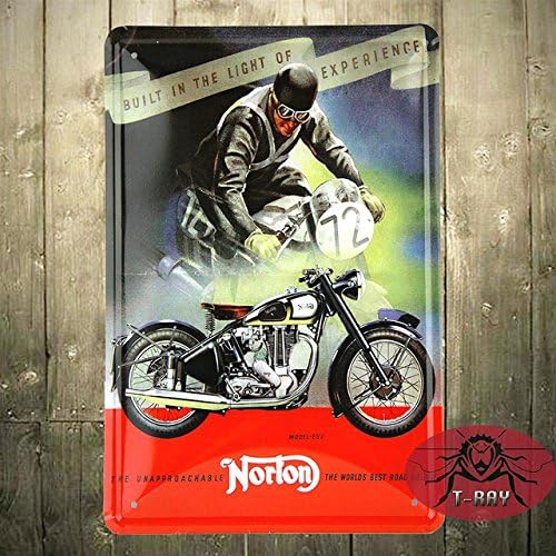 Ovo Painting Power Motorcycle 72 UK Norton Built Wall Poster Metal Tin Signs Retro Decor C-54,20x30cm
