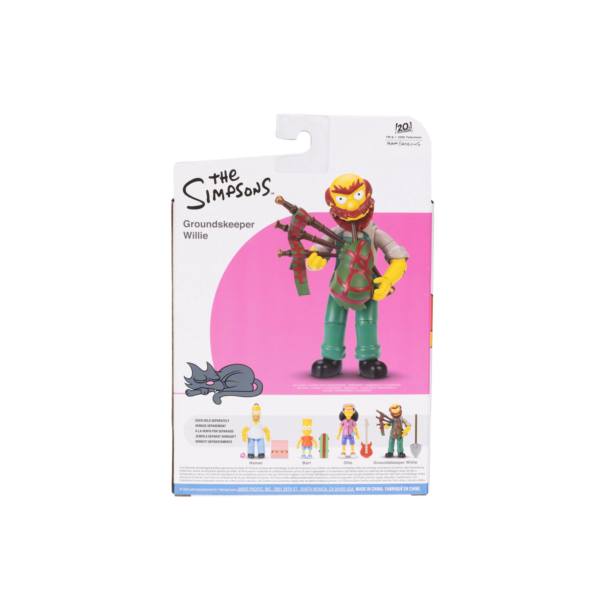 Disney The Simpsons Action Figures 4-Pack 5-Inch Collectible Figures from Jakks Pacific's Wave 1 - Homer, Bart, Groundskeeper Willie, and Otto