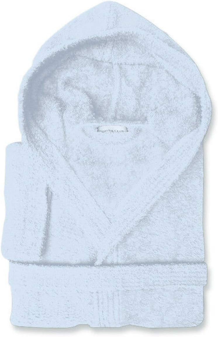 DarlingKids Hooded Terry Bathrobe – 100% Ring Spun Combed Cotton Super Absorbent & Soft - 2 Large Front Pockets with Tie Belt Ages 2-13